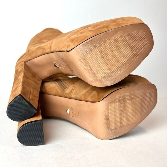 SCHUTZ July Suede Nubuck Platform High Heel Bootie Boots Sz 8.5 - Picture 7 of 11